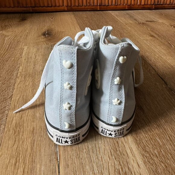 Converse High Top Chuck Taylor All Star Stars Color: Baby Blue Size Women’s 5 - Picture 4 of 7